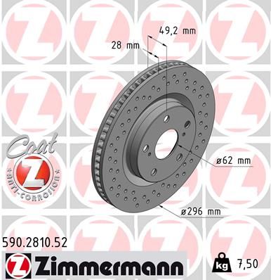 ZIMMERMANN 590.2810.52 Brake Disc
