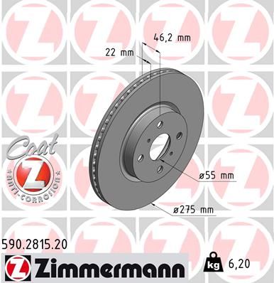 Brake Disc ZIMMERMANN 590.2815.20