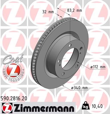 ZIMMERMANN 590.2816.20 Brake Disc