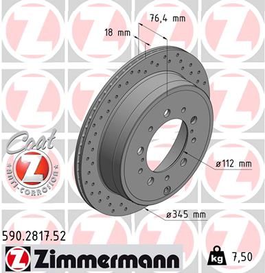 ZIMMERMANN 590.2817.52 Brake Disc