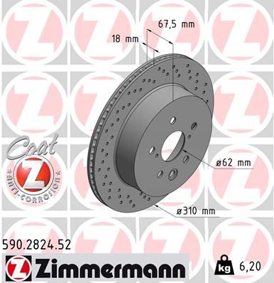 ZIMMERMANN 590.2824.52 Brake Disc