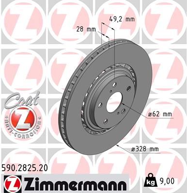 ZIMMERMANN 590.2825.20 Brake Disc