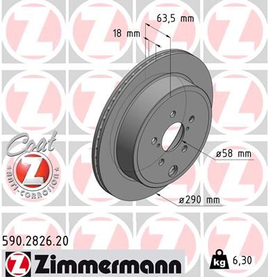 Brake Disc ZIMMERMANN 590.2826.20
