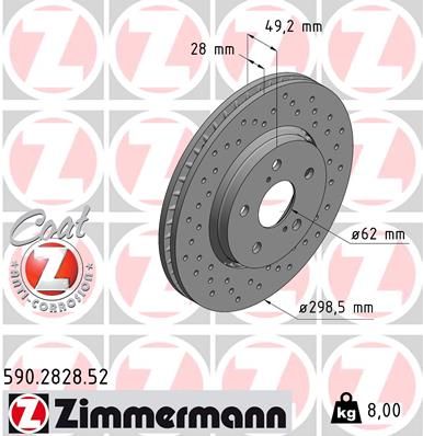 ZIMMERMANN 590.2828.52 Brake Disc
