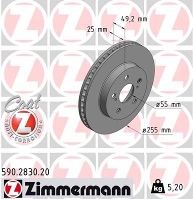Brake Disc ZIMMERMANN 590.2830.20