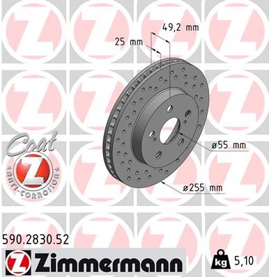ZIMMERMANN 590.2830.52 Brake Disc