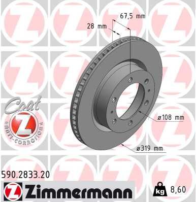 Brake Disc ZIMMERMANN 590.2833.20