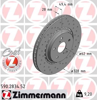 ZIMMERMANN 590.2834.52 Brake Disc
