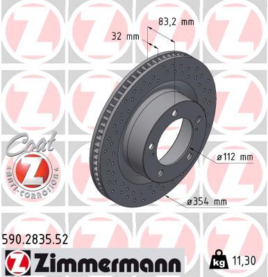 Brake Disc ZIMMERMANN 590.2835.52