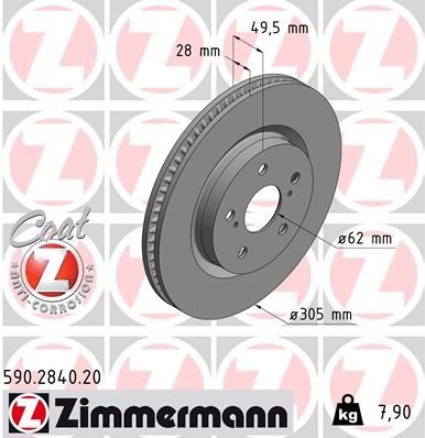 Brake Disc ZIMMERMANN 590.2840.20