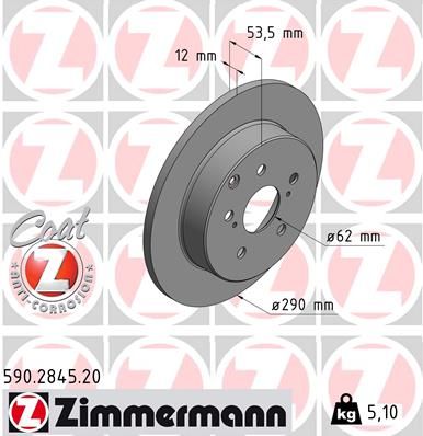 Brake Disc ZIMMERMANN 590.2845.20