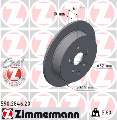 Brake Disc ZIMMERMANN 590.2846.20