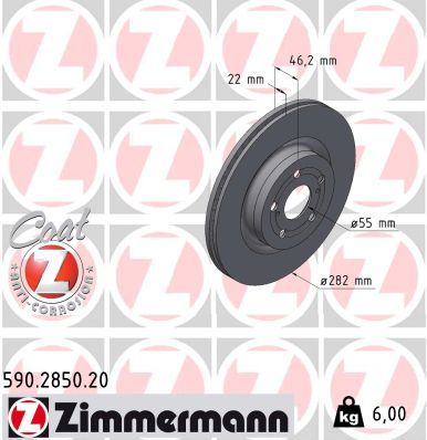 Brake Disc ZIMMERMANN 590.2850.20