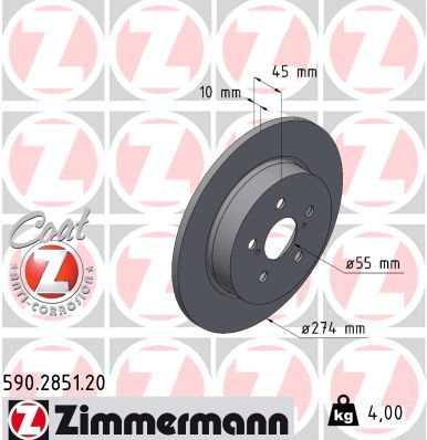 Brake Disc ZIMMERMANN 590.2851.20