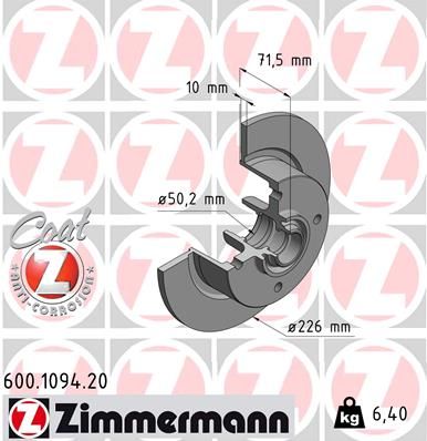 ZIMMERMANN 600.1094.20 Brake Disc