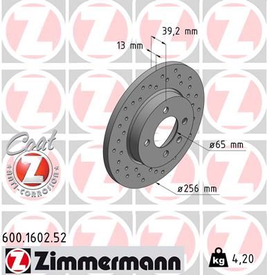 ZIMMERMANN 600.1602.52 Brake Disc