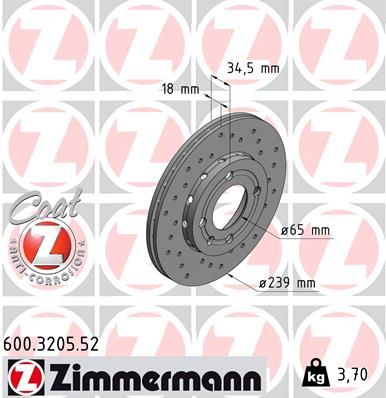 ZIMMERMANN 600.3205.52 Brake Disc