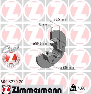 ZIMMERMANN 600.3220.20 Brake Disc