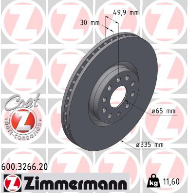 Brake Disc ZIMMERMANN 600.3266.20