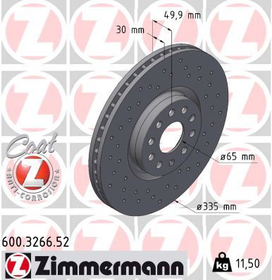 Brake Disc ZIMMERMANN 600.3266.52