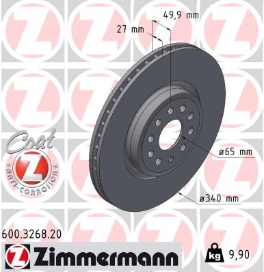 Brake Disc ZIMMERMANN 600.3268.20