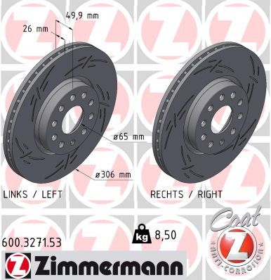 Brake Disc ZIMMERMANN 600.3271.53