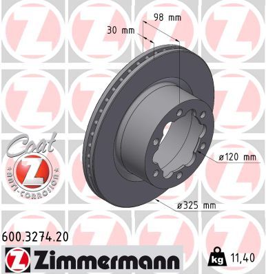 ZIMMERMANN 600.3274.20 Brake Disc