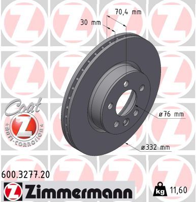 Brake Disc ZIMMERMANN 600.3277.20