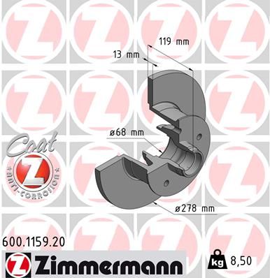 ZIMMERMANN 600.1159.20 Brake Disc