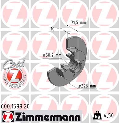 ZIMMERMANN 600.1599.20 Brake Disc
