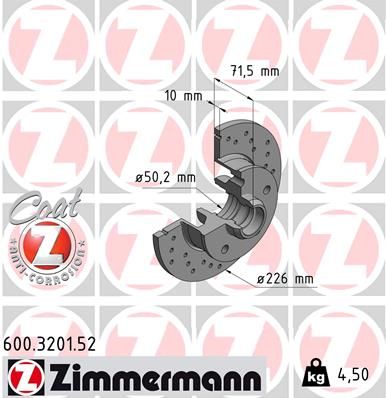 ZIMMERMANN 600.3201.52 Brake Disc