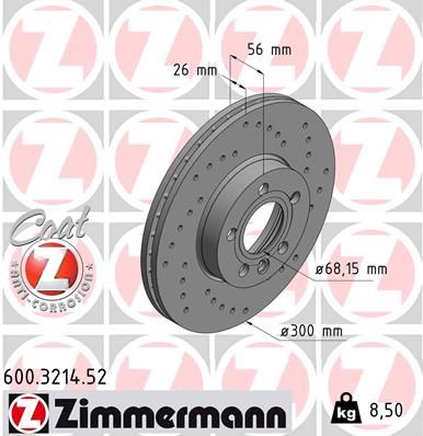 ZIMMERMANN 600.3214.52 Brake Disc