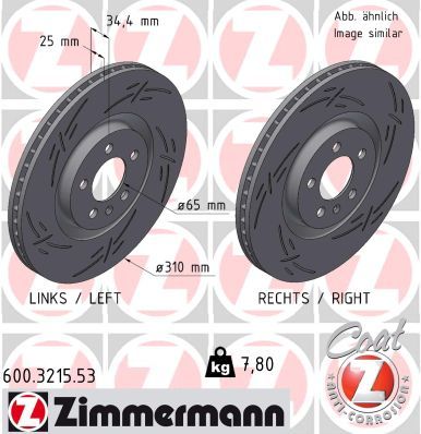 ZIMMERMANN 600.3215.53 Brake Disc