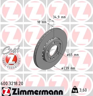 ZIMMERMANN 600.3218.20 Brake Disc