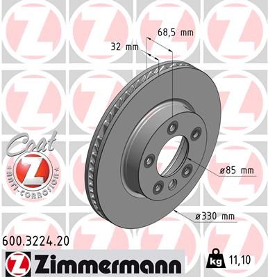 ZIMMERMANN 600.3224.20 Brake Disc