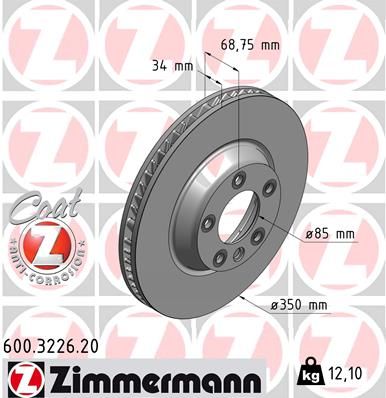 ZIMMERMANN 600.3226.20 Brake Disc