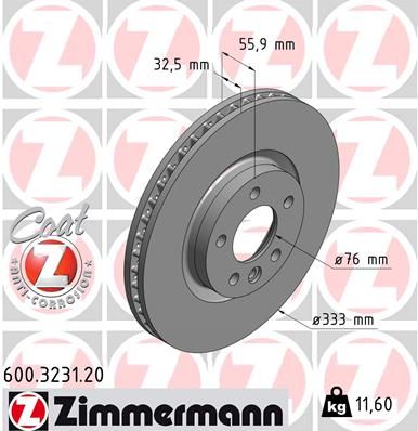 Brake Disc ZIMMERMANN 600.3231.20
