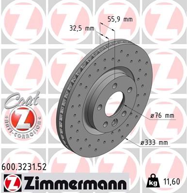 Brake Disc ZIMMERMANN 600.3231.52