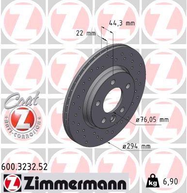 Brake Disc ZIMMERMANN 600.3232.52