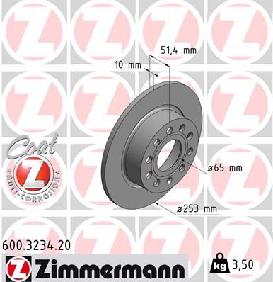 ZIMMERMANN 600.3234.20 Brake Disc