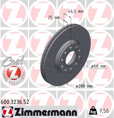 ZIMMERMANN 600.3236.52 Brake Disc