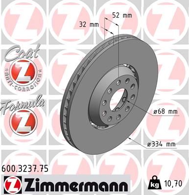 Brake Disc ZIMMERMANN 600.3237.75