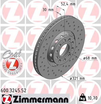 Brake Disc ZIMMERMANN 600.3245.52