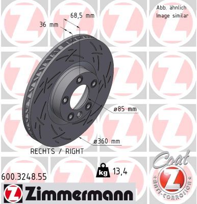 Brake Disc ZIMMERMANN 600.3248.55