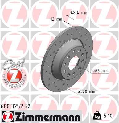 Brake Disc ZIMMERMANN 600.3252.52