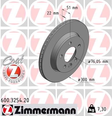 Brake Disc ZIMMERMANN 600.3254.20