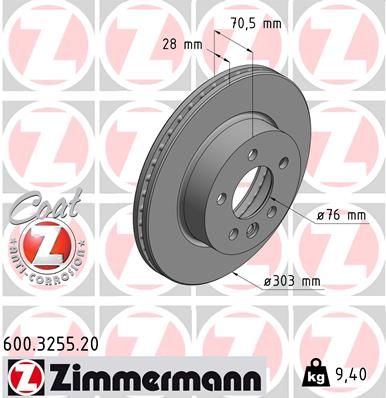 ZIMMERMANN 600.3255.20 Brake Disc