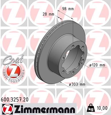 Brake Disc ZIMMERMANN 600.3257.20