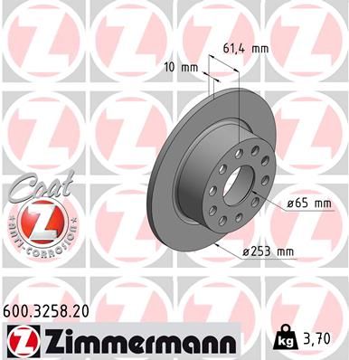 ZIMMERMANN 600.3258.20 Brake Disc