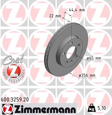 ZIMMERMANN 600.3259.20 Brake Disc
